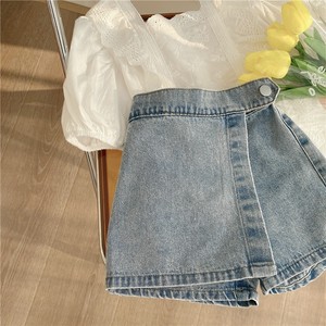 <span class=keywords><strong>Jupe</strong></span>-Short en <span class=keywords><strong>Jean</strong></span> 1-7 Ans pour Filles Enfants Vêtements d'Été <span class=keywords><strong>Jupe</strong></span>-Short Plissée en Denim Filles Élégantes Mignonnes Douces Jupes Enfants - Product Image 2