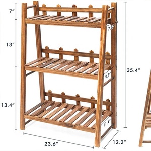 VENTA CALIENTE Soporte para plantas <span class=keywords><strong>Madera</strong></span> Constante Vertical Antideslizante Escalera para plantas Estante para plantas al aire libre - Product Image 1