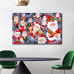 Venta caliente de Navidad estilo cómico lindo Santa Claus impresión lienzo pintura decoración del hogar decoración del hotel - Product Image 2