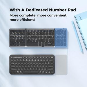 Rechargeable folding <b>keyboard</b> wireless <b>keyboard</b> portable pocket size foldable bluetooth <b>keyboard</b> with numpad - Product Image 3