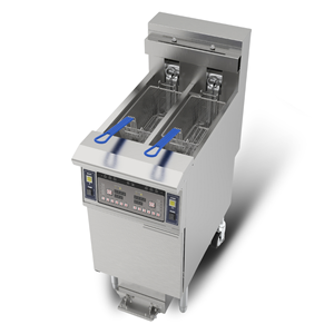 Friteuse électrique à haut rendement avec éléments chauffants élévateurs et friteuse à marmite fendue programmable à zone d'huile froide - Product Image 1