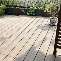 Planche de terrasse WPC co-extrudée simple face, carrée, lisse, à emboîtement, résistante aux rayures, à l'humidité et à la corrosion, pour extérieur