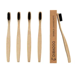 Bamboo Toothbrush Producer Natural Bristle Personalized Thick Handle Wooden Bamboo Toothbrush