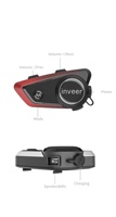 Headset Interkom Bluetooth Inveer 1000m X5 untuk Helm Motor dengan Ketahanan IPX67