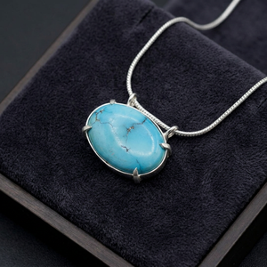 Collar de Cadena de Serpiente Plateada de Calidad AAA con Turquesa, Colección de Diseñador de Lujo, Joyería para Mujer, Estilo Bohemio, Piedra Natural - Product Image 2