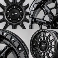Jantes en alliage forgées en maille noire brillante PY pour tout-terrain, 16-24 pouces, pour 4x4, SUV, camionnettes, personnalisées