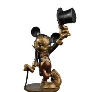 Bronze Cartoon Mickey Mouse Donald Duck Skulptur im Freien Quadrat benutzer definierte Tier Metall Handwerk