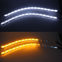 CQL DRL LED bande de feux de jour Flexible étanche phare clignotant jaune lampe voiture décorative feux de conduite 12v
