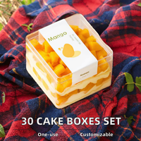 Boîtes d'emballage jetables pour desserts, mousses, pâtisseries, tiramisu, gâteaux aux mille couches, gâteaux aux fruits, format carré 9,5*9,5*6,5 cm, pour aliments en conserve