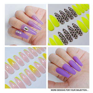 <span class=keywords><strong>Faux</strong></span> ongles français Extra-longs à pression, huile brillante, rose, cercueil, ballerine, Gel UV, à pression, ombré - Product Image 6