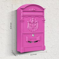Boîte aux lettres vintage en acier galvanisé de style européen pour extérieur avec serrure à clé