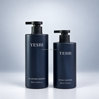 Bouteille de shampooing et de lotion en PET/PP givré de 400 ml et 500 ml, distributeur à pompe noir mat, emballage cosmétique vide, vente en gros, logo personnalisé, OEM