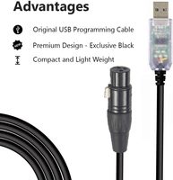 Feanteek USB DMX câble RS485 adaptateur convertisseur 3PIN XLR femelle DMX512 Interface Freestyler logiciel PC contrôle gradateur FT232RL