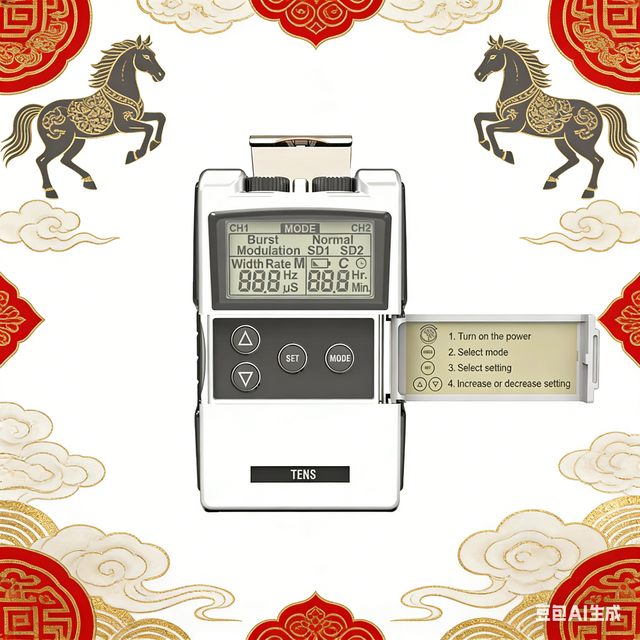 Portable TENS Unit R-C101I-2 Channels, 12 Programs, LCD Display, Home Pain Relief Device