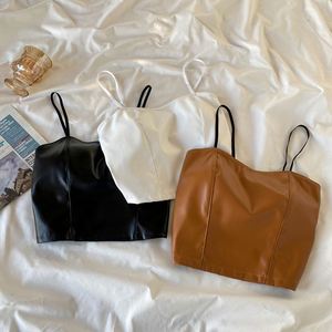 I-0671 Sujetador estilo chaleco de cuero para mujer, con espalda hermosa, ajustado, corto, con copas fijas y almohadillas para el pecho - Product Image 2