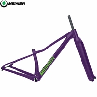 Cadre de vélo de montagne en fibre de carbone de 32 pouces, cadre VTT avec boîte à outils, T47 BB UDH, fourche rigide en carbone pour pneus 32x2.5