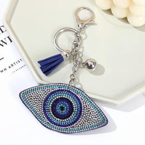 New Arrival Bling Bling Rhinestone Crystal Devil Eye Pendant Shiny Evil Eyes Glass <b>Key</b> <b>Chain</b> Bag Accessories 3D Eco-Friendly - Product Image 2