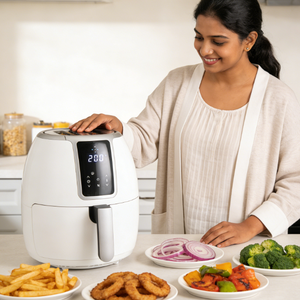 หม้อทอดไร้น้ำมันอัจฉริยะดิจิตอล ดีไซน์ใหม่ ขนาด 3.7 ลิตร สำหรับใช้ในบ้าน ปรุงอาหารได้รวดเร็ว ฟังก์ชั่นหลากหลาย ทำความสะอาดง่าย ความจุขนาดเล็ก - Product Image 1