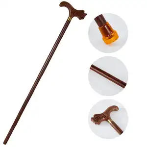 Elegant vintage faucet carved handle old man walking sticks disabled crutches wooden canes
