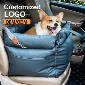 Lits de luxe pour chien en similicuir avec boucles de sécurité siège auto OEM rehausseur pour chien personnalisable pour chats et chiens LOGO personnalisé - Product Image 1