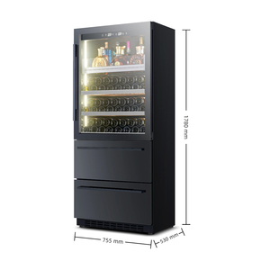 NE-425K-8 Luxury Home Wall Mounted Dual Zone Wine <b>Fridge</b> Beverage Refrigerator Bottom Drinks Drawers <b>Fridge</b> - Product Image 1