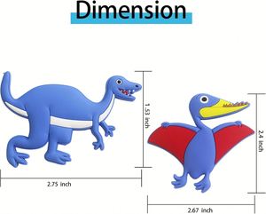 12 Aimants en Caoutchouc Souple en Forme de Dinosaures Amusants et Créatifs, Personnalisables, Durables, Décoratifs pour Réfrigérateur, Maison, École, Jouets Éducatifs, Tableau Blanc - Product Image 4