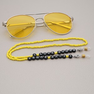 Go2boho Chaîne De Masquage De Perles Pour Hommes I LOVE ZUMBA Collier De Lettres Chaînes De Lunettes De Soleil - Product Image 2