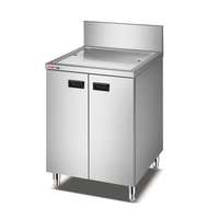 Meja Kerja Stainless Steel untuk Restoran, Dapur, Kedai Kopi, Bar, Peralatan, Stasiun Kerja Persiapan, Meja Bubble Tea dengan Wastafel