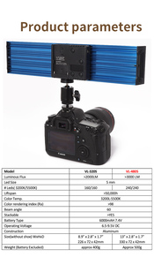 Lámpara de Fotografía LED Simock Portátil con Temperatura de Color Ajustable, Alimentación CA/CC, 13 Pulgadas, Control Manual/Inalámbrico - Product Image 5