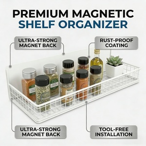 Juego de Estantes Magnéticos para Especias para Refrigerador, 4 Estantes de Almacenamiento Magnéticos de Metal, Fabricante Chino - Product Image 2