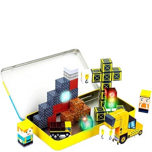 ตัวต่อแม่เหล็ก Pixel Farm <span class=keywords><strong>World</strong></span> Play Set พร้อมฟิกเกอร์ กล่องเหล็กพกพา ของเล่นเสริมพัฒนาการ STEM สำหรับเด็กอายุ 3 ปีขึ้นไป - Product Image 2
