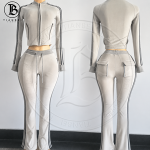เสื้อแจ็คเก็ตแทร็ค Y2K ปี 2026 <span class=keywords><strong>ชุด</strong></span>วอร์มกำมะหยี่ยืดหยุ่นสำหรับผู้หญิง <span class=keywords><strong>ชุด</strong></span>กำมะหยี่เนื้อนุ่ม <span class=keywords><strong>ชุด</strong></span>เซ็ตสำหรับผู้หญิง โลโก้สั่งทำได้ ระบายอากาศได้ดี กระชับรูปร่าง ผ้ากำมะหยี่ - Product Image 6