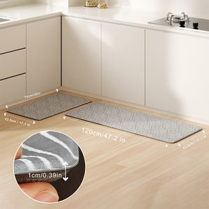 Tapis de cuisine X-Lounge pour soins des pieds, ensemble anti-fatigue en mousse à mémoire de forme épaisse, antidérapant en PVC, fabriqué à la machine, tapis de position assise, rembourré, résistant aux taches - Product Image 6