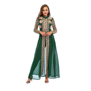Traje de <span class=keywords><strong>Dos</strong></span> Piezas con Cuello Alto y Manga Larga de Encaje <span class=keywords><strong>para</strong></span> Mujeres Musulmanas, Estilo Étnico de Oriente Medio, Dubái, Turquía, <span class=keywords><strong>Disfraz</strong></span> <span class=keywords><strong>para</strong></span> Actuaciones - Product Image 3