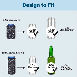 Biểu Tượng Tùy Chỉnh In Ấn 12 16 Oz Neoprene Skinny Cao Uống Mỏng mập mạp Chủ Bia Chai Mát Bìa Tay Áo Coozies Cho Có Thể - Product Image 3