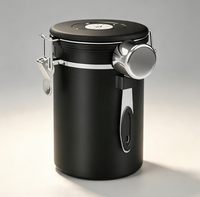Boîte à café en acier inoxydable 304 de 1500 ml avec indicateur de date, pot hermétique pour grains de café, récipient de stockage alimentaire multifonctionnel