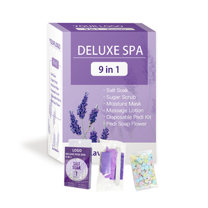 Vente en gros de produits de soins de la peau des pieds et d'outils jetables boîte 9 en 1 kit de pédicure spa pour les pieds de luxe coffret cadeau - Product Image 1