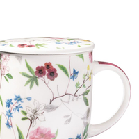Tasse Flower Power avec infuseur Petites tasses en céramique fraîches pour le bureau tasses à thé et à café en céramique de haute esthétique de l'après-midi