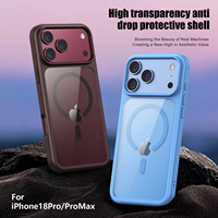Étui de téléphone magnétique pour iPhone 18 Pro Pro Max, transparent en PC, givré en TPU, hybride, antichoc, coque arrière HD anti-chute pour téléphone portable