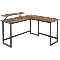 Mobilier de bureau à domicile Montage facile Poste de travail Étude Écriture Bureau d'ordinateur de jeu Table d'ordinateur d'angle en bois en forme de L