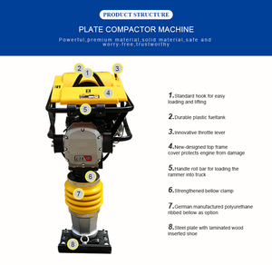 แจ็คแจ็คกระโดดดิน87กก. 10KN น้ำมันเบนซิน/ดีเซลเครื่องอัดสั่น Rammer - Product Image 5