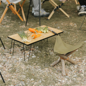 Mesa de Camping de Doble Capa de Bambú y Aluminio con Rejilla de Malla Extraíble, Plegable, para Barbacoa/<span class=keywords><strong>Picnic</strong></span> al Aire Libre, <span class=keywords><strong>Tipo</strong></span> Hierro Metálico - Product Image 4