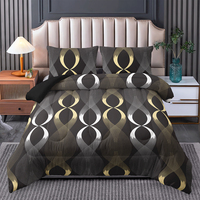 Ensemble de couette imprimé de style européen doré de luxe, ensemble de literie épais et moelleux pour toutes les saisons, chambre à coucher