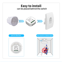 Interruptor Inalámbrico Inteligente QX-301 con Control por Voz Alexa y Google Home, 2 Gang, 2 Receptores, Tuya Smart Wifi Kinetic