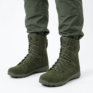 Bottes tactiques en daim vert DSF28 pour hommes, à lacets, respirantes, pour toutes les saisons, chaussures de randonnée à tige haute, fabriquées en Chine - Product Image 2