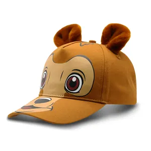 مصنع OEM الأطفال القبعات الحيوان مضحك قطع كاب الكرتون الحيوان قبعة بيسبول مع الدب الأذن