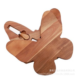 Tabla de Quesos de Madera Maciza con Forma de Mariposa, Tabla de Cortar Multifuncional de Madera de Acacia con Juego de Cuchillos para Queso - Product Image 2