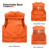 Chaleco de Trabajo Personalizado al por Mayor, de Secado Rápido, Práctico para Exteriores, Transpirable, con Múltiples Bolsillos para Pesca, con Logotipo ODM