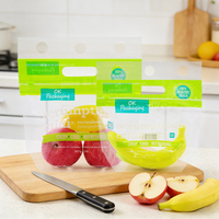 Sacs de conservation personnalisés refermables anti-buée perforés pour légumes et fruits frais avec fermeture éclair et trou d'aération