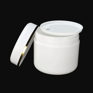 White PP Plastic Cosmetic Jars 10g-250g for Face Cream <b>Eye</b> Cream & Face <b>Mask</b> with Gold Edge - Product Image 3